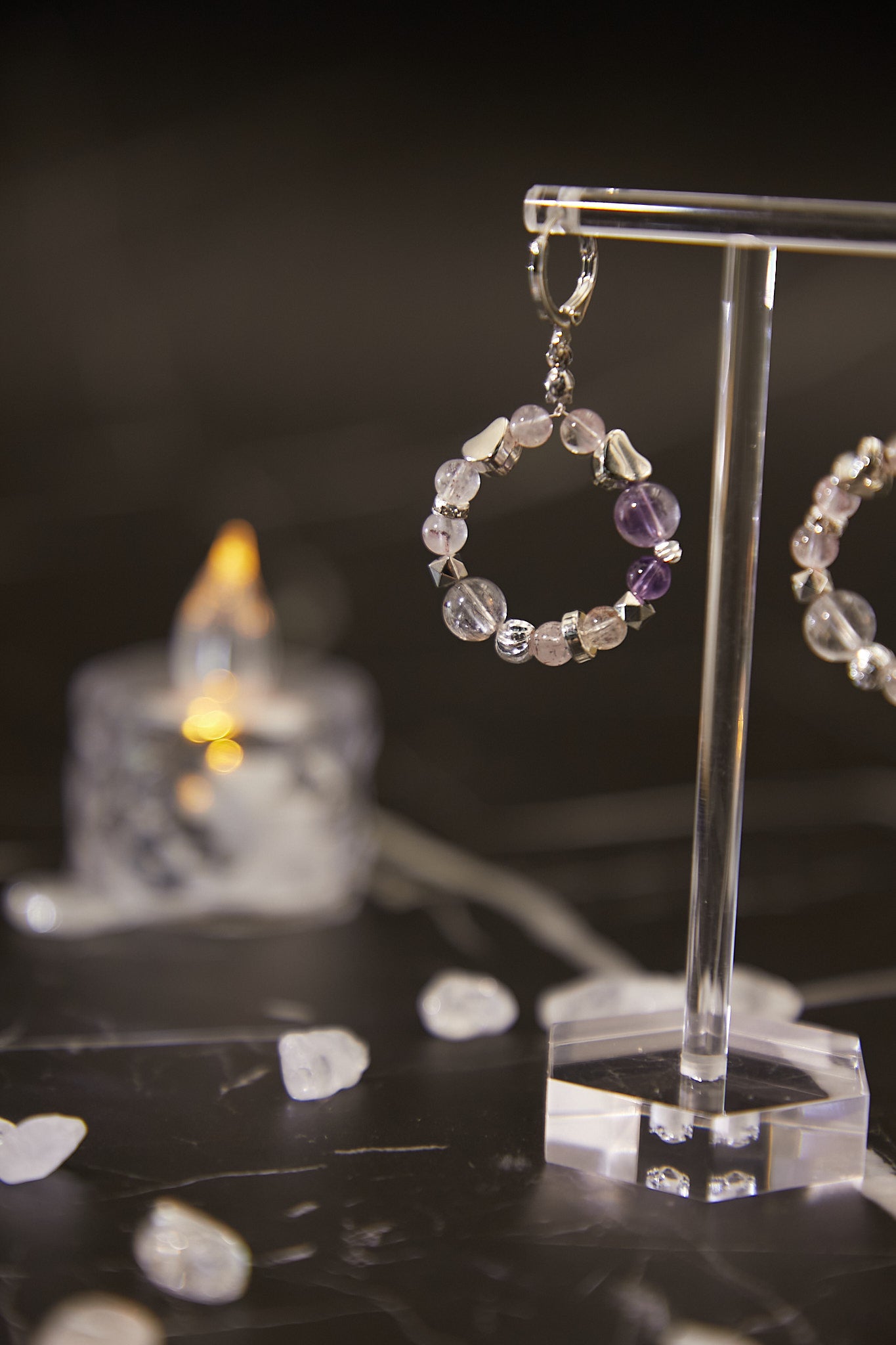 E006-Purple Super Seven Circle Earrings