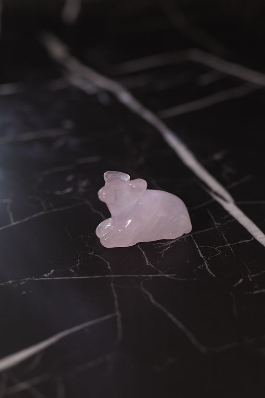 Consecrated Rose Quartz Zodiac Ornament - Ox