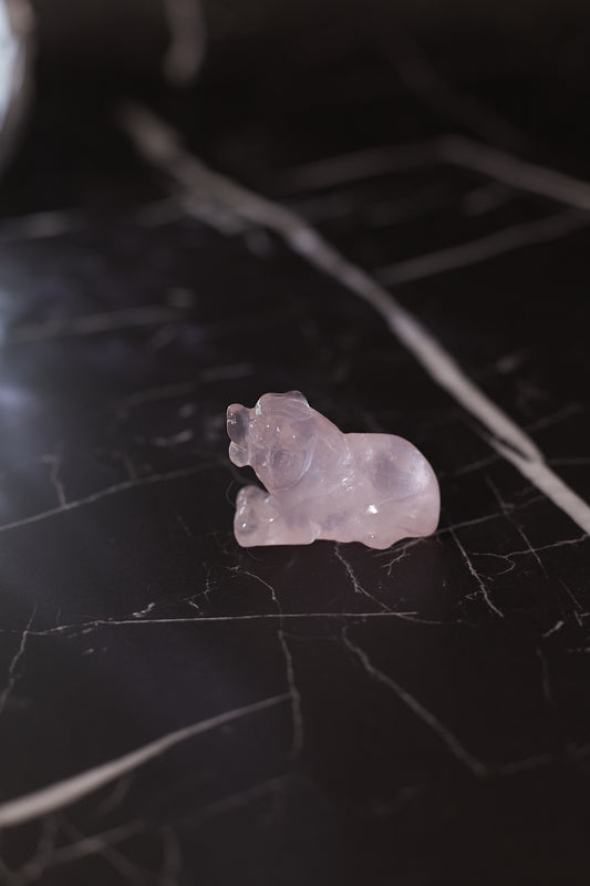 Consecrated Rose Quartz Zodiac Ornament - Tiger