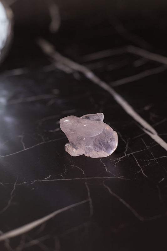 Consecrated Rose Quartz Zodiac Ornament - Rabbit