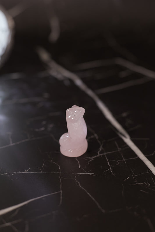 Consecrated Rose Quartz Zodiac Ornament - Snake