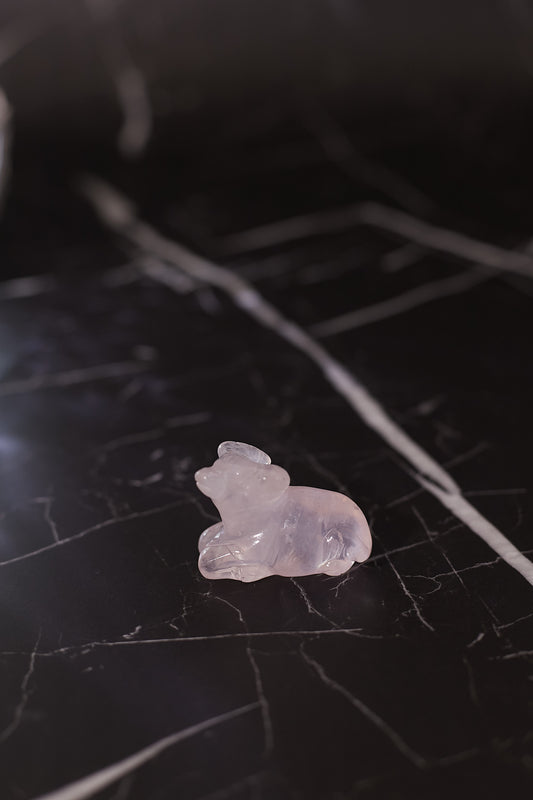 Consecrated Rose Quartz Zodiac Ornament - Sheep