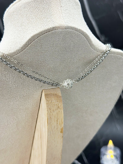 N030-Malachite Five-pointed Star Double Chain Magnetic Necklace