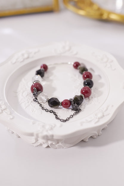 C027-Purple Gold Sand·White Crystal·Gold Obsidian