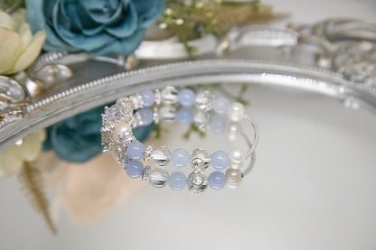 C005-Blue Chalcedony．White Quartz．Freshwater Pearl