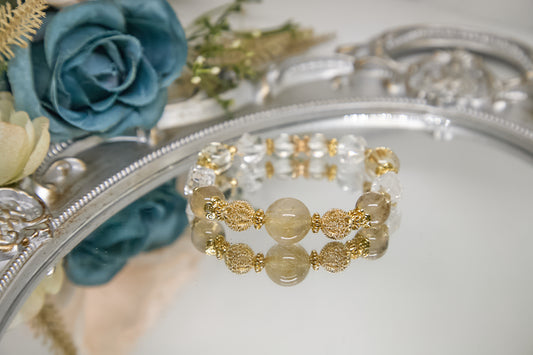 C007-Rose Quartz, White Quartz, Citrine, White Asai