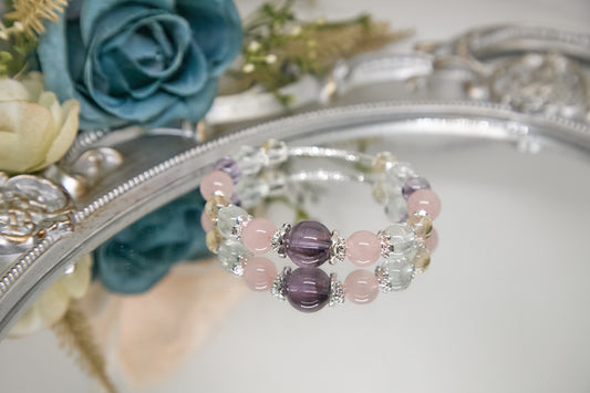 C009-Amethyst．Pink Quartz．Green Asahi．Citrine
