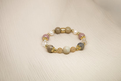C010-Alashan. White crystal. Freshwater pearl