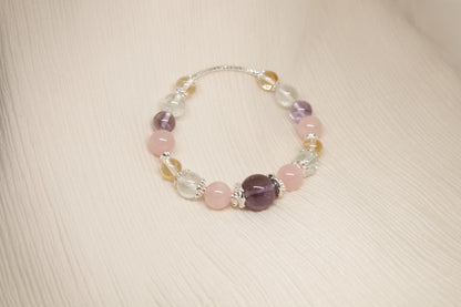 C009-Amethyst．Pink Quartz．Green Asahi．Citrine