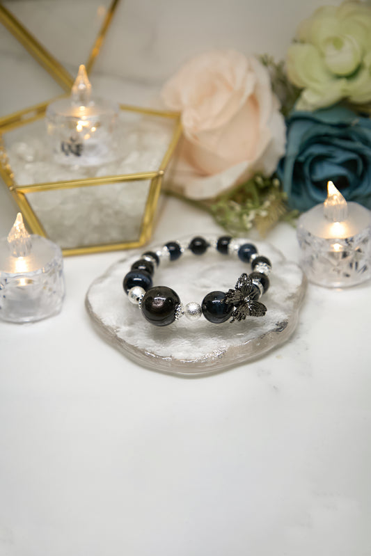 C021-Golden Luck Stone・Lightning Tiger Eye Stone・Silver Obsidian