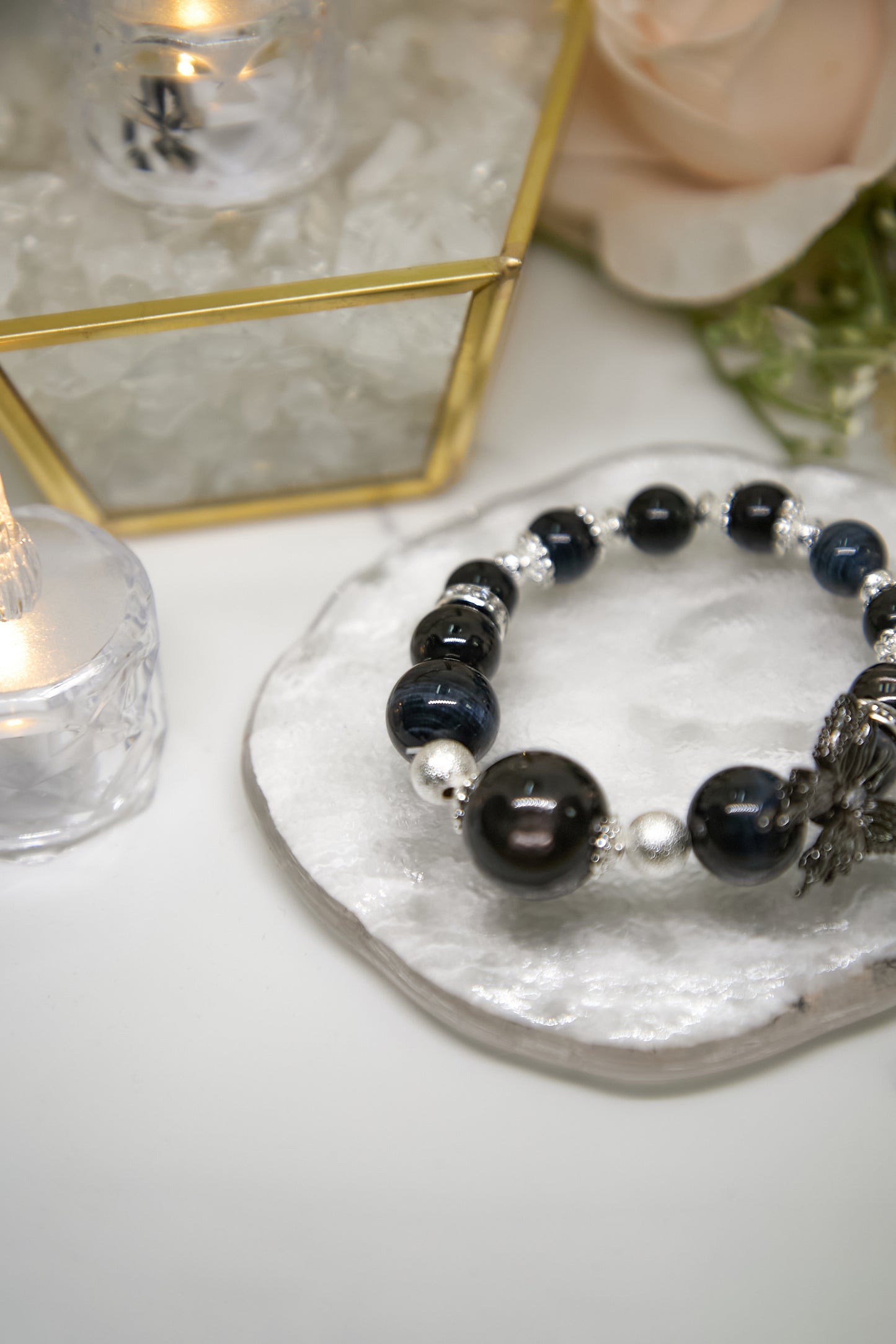 C021-Golden Luck Stone・Lightning Tiger Eye Stone・Silver Obsidian