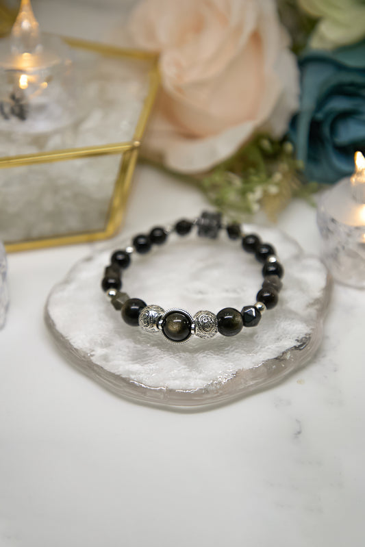 C022-Black Gold Obsidian・Silver Obsidian・Gold Obsidian