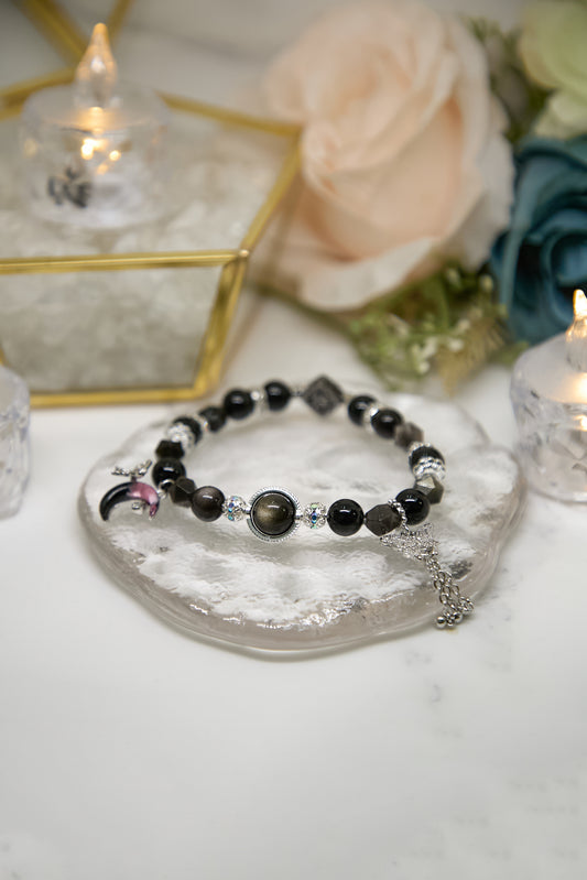 C023-Black Gold Obsidian・Silver Obsidian・Gold Obsidian