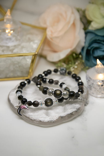 C023-Black Gold Obsidian・Silver Obsidian・Gold Obsidian